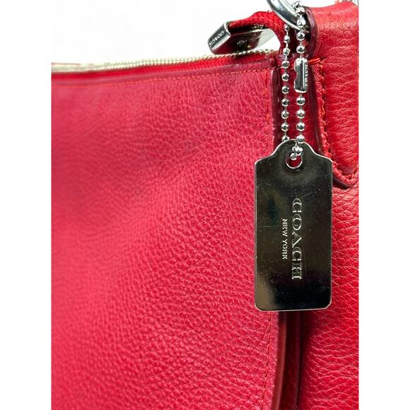 Coach Vintage Elle Red Pebbled Leather Hobo Bag - Picture 8 of 16